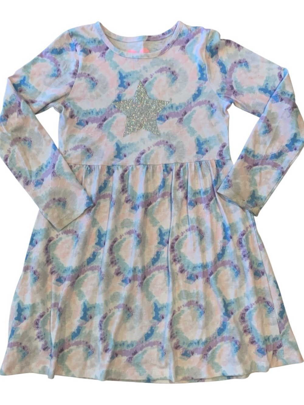 Freestyle Revolution Pastel Swirl Long Sleeve Dress with Glitter Star